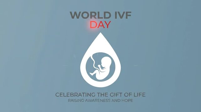 Minimalist motion graphic featuring a fetus inside a droplet symbol