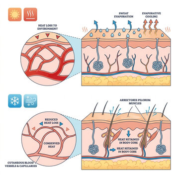 Skin Thermoregulation and Heat Exchange