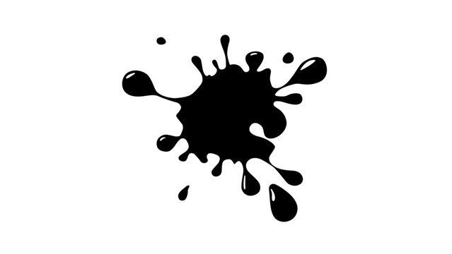 Black Ink Blot Splatter Vector Graphic
