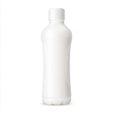 White plastic bottle with flip top cap standing upright