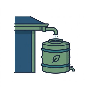 Rainwater Harvesting Collection Vector Icon