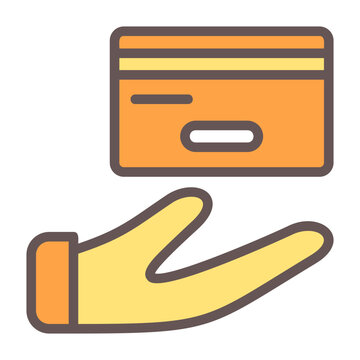 Hand with Credit Card Vector Icon Design