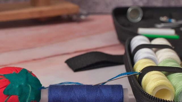 a set of sewing accessories