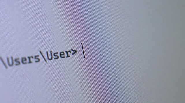 A blinking cursor is displayed on a computer screen within a command line terminal interface, showing readiness for user input.
