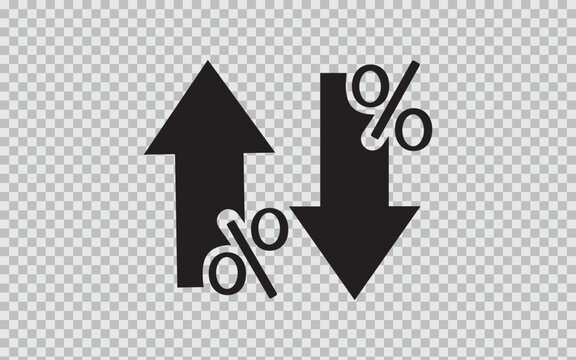 Up and down percentage change arrows icon set Vector