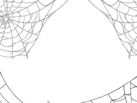 Creepy Halloween cobweb top and corner border