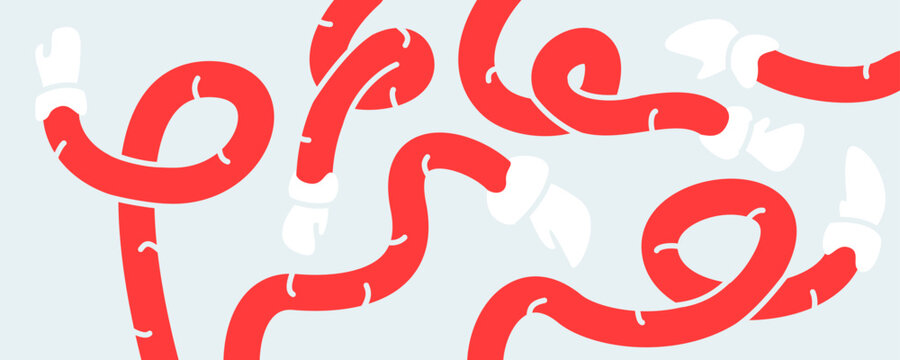 Vector set of Santa Claus hands. Concept of Happy New Year.