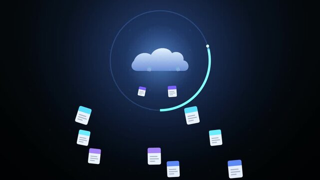 Digital cloud computing data synchronization concept