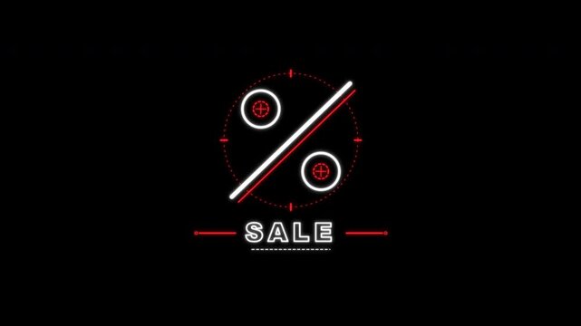 Mega discount big sale hud countdown with digital numbers. 4k