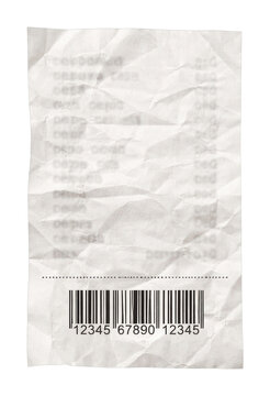 PNG Crumpled receipt with barcode