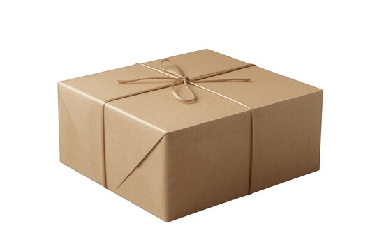 Kraft paper parcel tied with thin natural string