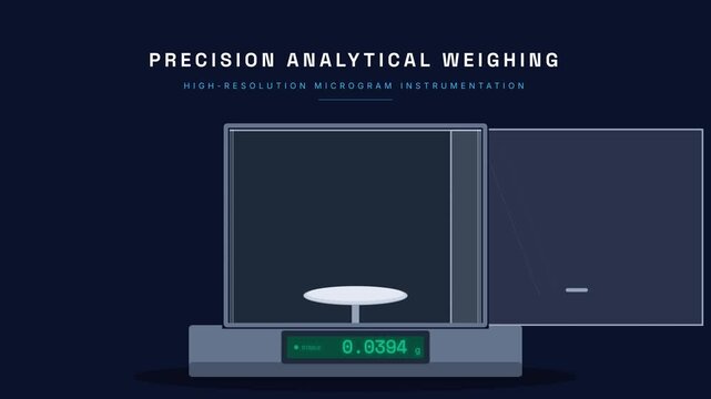 Precision Analytical Balance Weighing Chamber Stabilizing Zero Reading for Laboratory Research