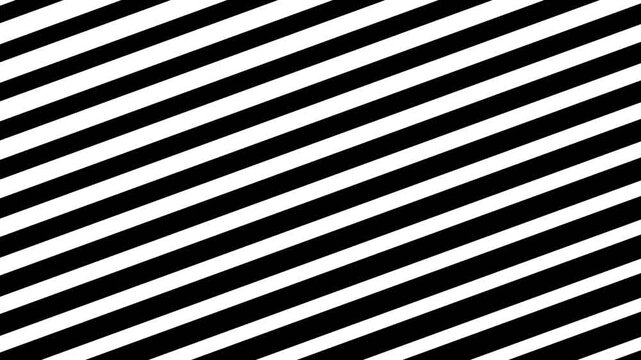 Kinetic pattern of diagonal black and white Venetian blind slats wiping