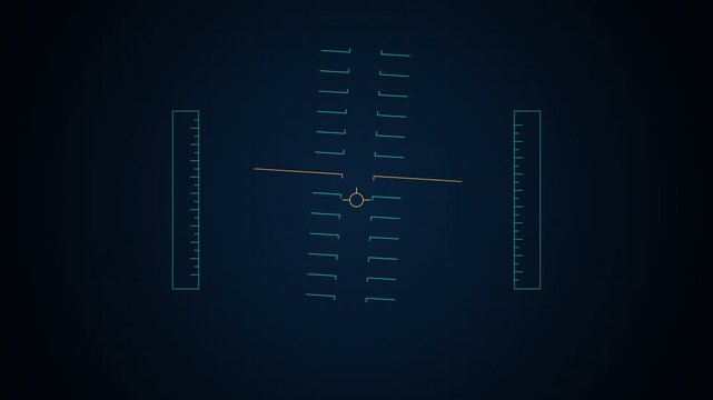 Aircraft cockpit HUD pitch ladder and attitude indicator display