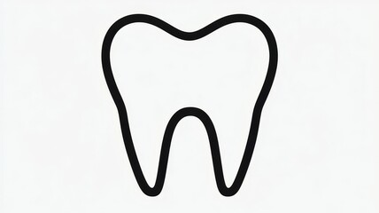 Obraz premium Minimalist black outline icon of human tooth for dental health and oral hygiene web design or professional medical projects