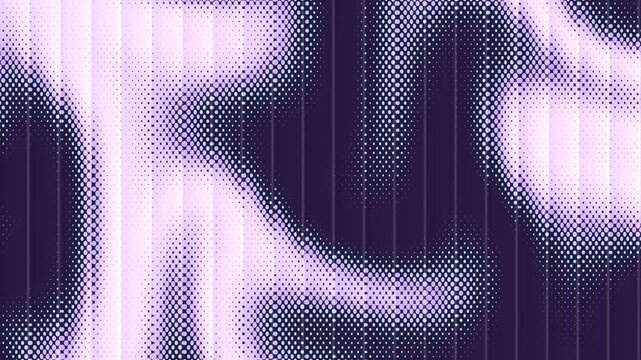 Abstract purple halftone pattern video background with vertical light