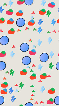 Abstract shapes and circles pattern
