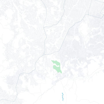 Minimal vector city map of Kinshasa with streets, districts and road network