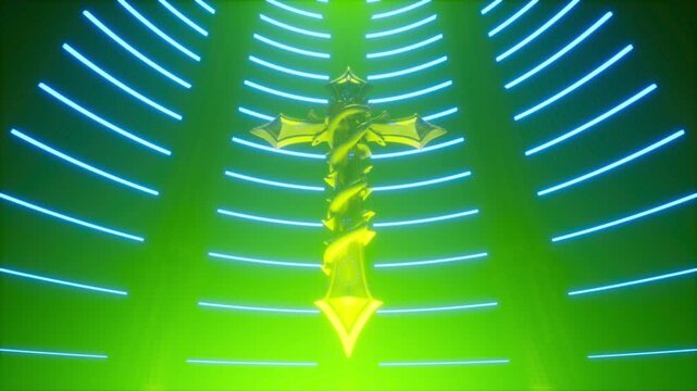 Ornate Cross with changing colored light