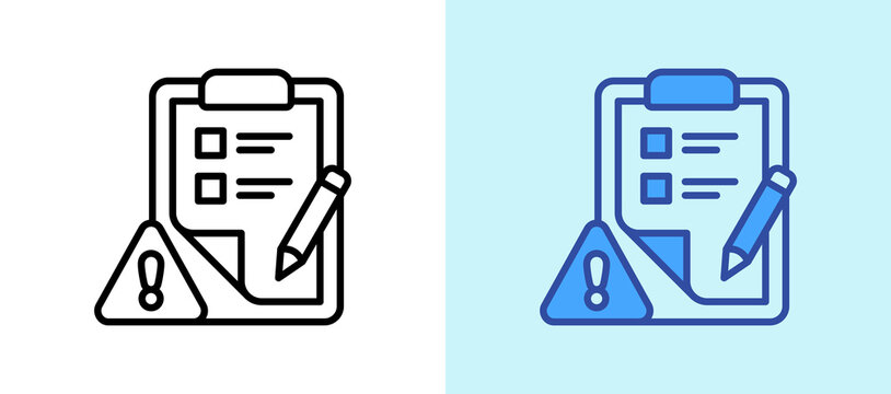 Risk Assessment lineblue icon illustration