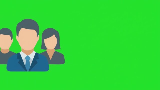 Professional Business Team Motion Graphic Animated Icon on Green Screen Background for Corporate Presentation