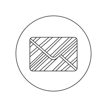 Outline icon of an envelope for email communication and message sending.