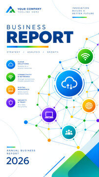 Modern Geometric Business Report Cover