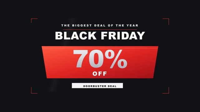 Black Friday 70% Off Doorbuster Sale Promotion Animation