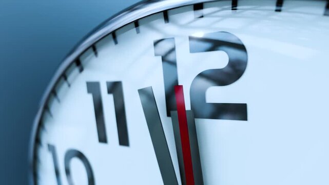 Orologio in movimento, close up, rendering 3d