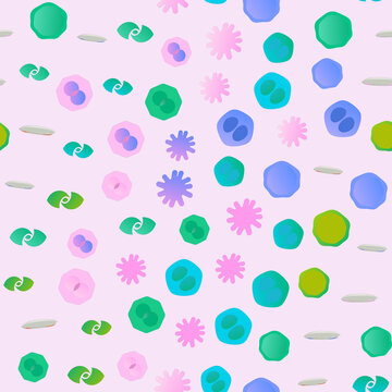 Seamless pattern of abstract biological cell shapes