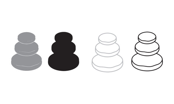 Set of four zen stone stacks
