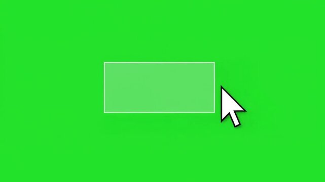 Green screen background featuring animated computer mouse cursor pointer click arrow interface chroma key technology