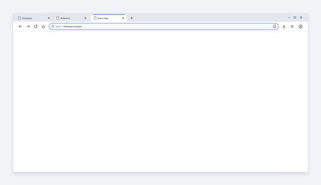 Blank browser window mockup with address bar and tabs for web