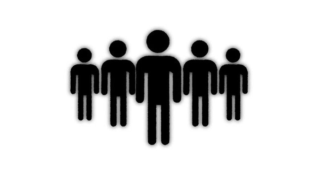 group of people icon on alpha transparent background