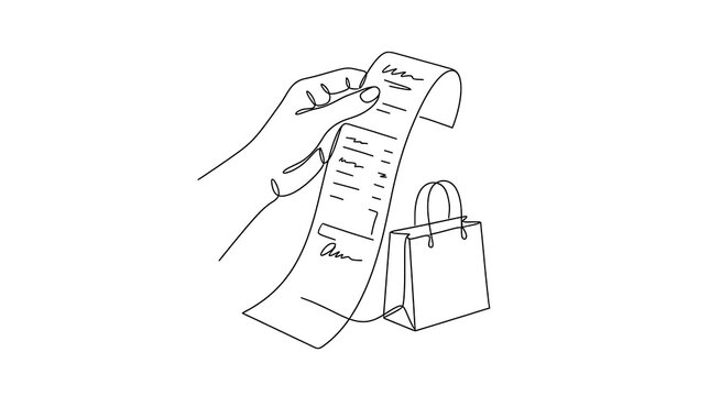 Paper Shopping Bag with Purchase Receipt