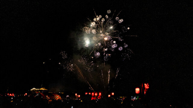 fireworks in the night sky
