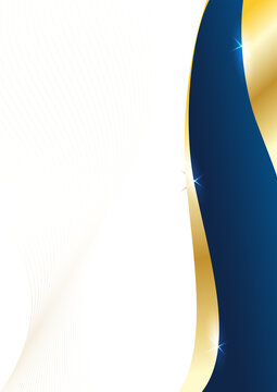 a portrait elegant blue gold curve for modern corporate certificate background template