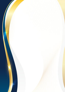 a portrait elegant dark blue gold wave for abstract corporate certificate background design