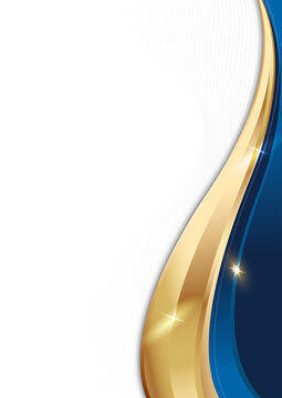 a portrait luxury navy gold curve for abstract corporate certificate background design