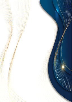 a portrait luxury navy gold wave for premium corporate certificate background design