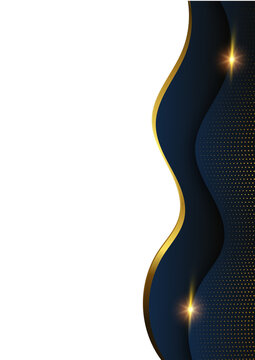 a portrait elegant blue gold curve for premium corporate certificate background template