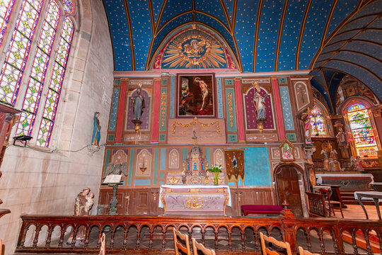 Parish close church of Le Faou saint-sauveur, finistere, brittany, france