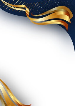 a portrait abstract blue gold wave for formal corporate certificate background design
