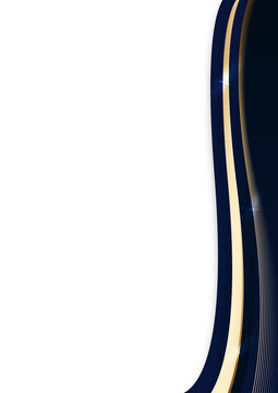 a portrait elegant blue gold curve for premium corporate certificate background template