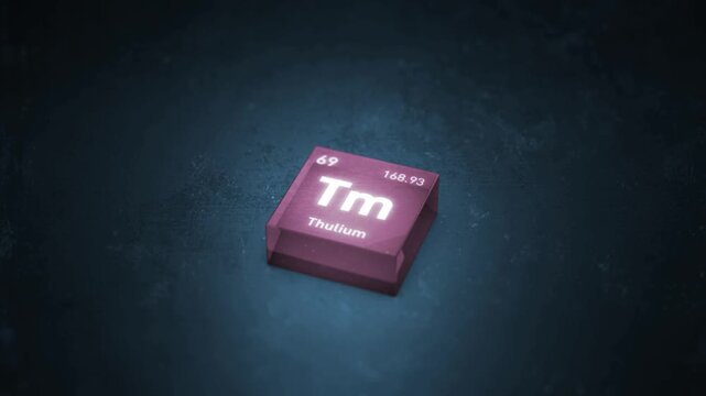 Chemical Element Thulium Tm Animation. Periodic Table Series.