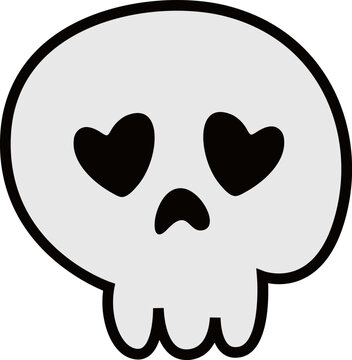 Cute Halloween Skull Vector
