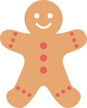 Cute Christmas Gingerbread Man Cookie with Icing Details