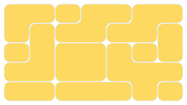 Yellow Bento Grid. Rounded Blocks on White for Modular Web Layouts