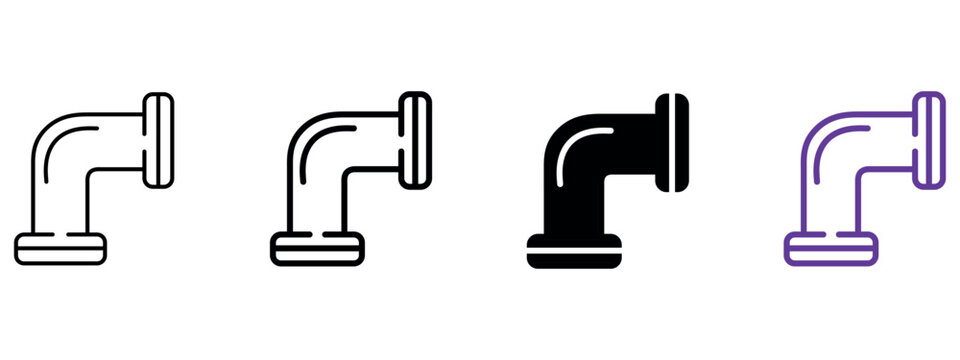 Industrial pipeline icon for fluid transport, factory infrastructure, plumbing systems, process engineering, and industrial utilities.