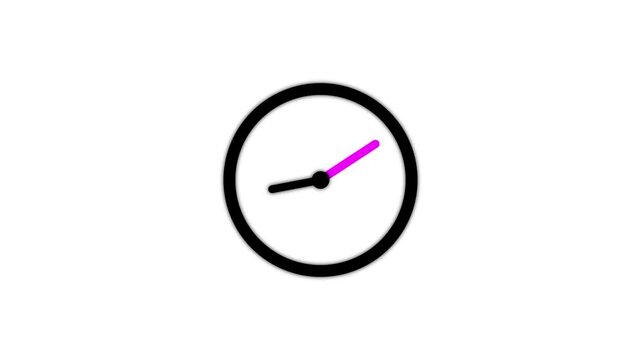 clock icon.12 Hours Clock. Clock icon vector animation with clock face.Abstract new analog clock icon animation.